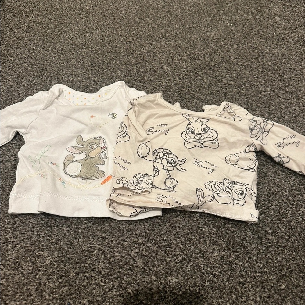 Baby Long Sleeve Tops with Bunny Print